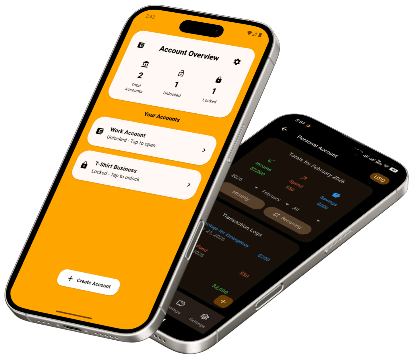 Simple Budget Tracker Mockup